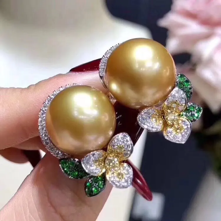 Серьги подвески D114 женские Изящные Ювелирные украшения с пресноводным золотым