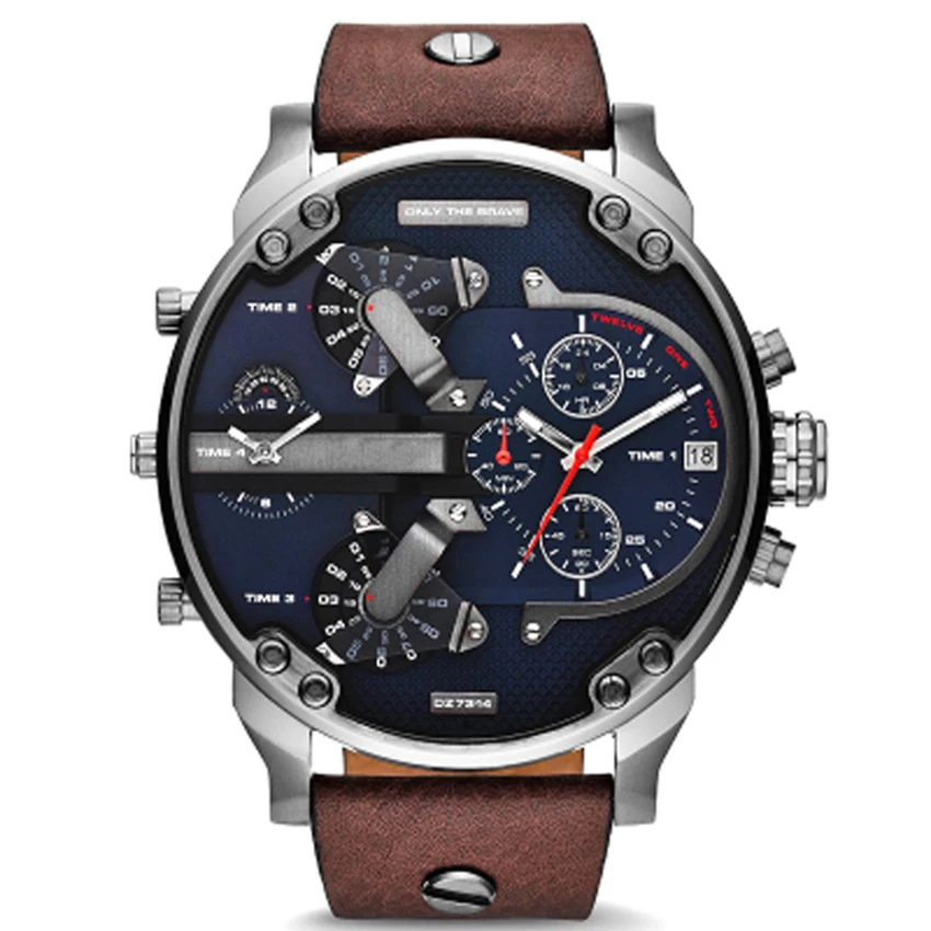 Watch Men horloges mannen Fashion zegarki mesk Quartz Wristwatch Leather Strap Waterproof Reverse Watch Anticlockwise Men Watch