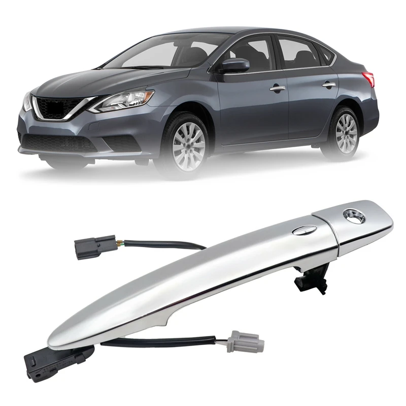 For Leaf Maxima Murano Sentra Chrome Outside Door Handle w/o Keyhole Front Right 