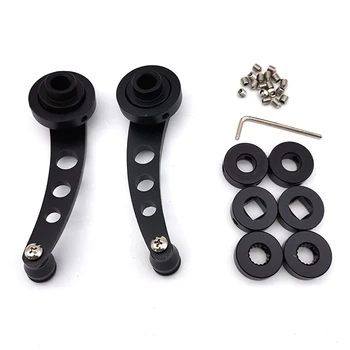 

2Pcs Car Window Winder Crank Handles Knobs Kit Black Aluminium Billet