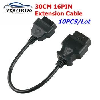 10 шт./лот OBD2 30 см 16Pin Мужской к женскому разъему удлинитель адаптер кабель OBD OBDII ODB 2 16 Pin адаптер кабель 10 шт./лот OBD2 30 см 16Pin Мужской к женскому разъему удлинитель адаптер кабель OBD OBDII ODB 2 16 Pin адаптер кабель