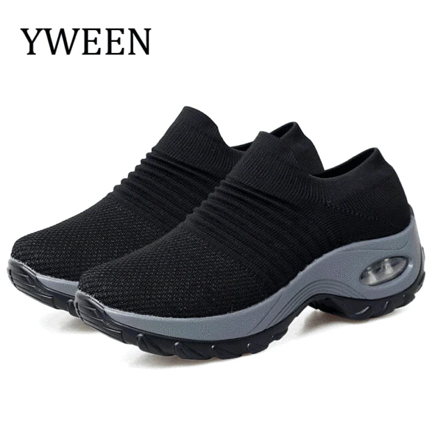 US $11.25 YWEEN Women Platform Sneakers Spring ladies Wedges Casual Shoes Women Trainers Comfortable Femme He