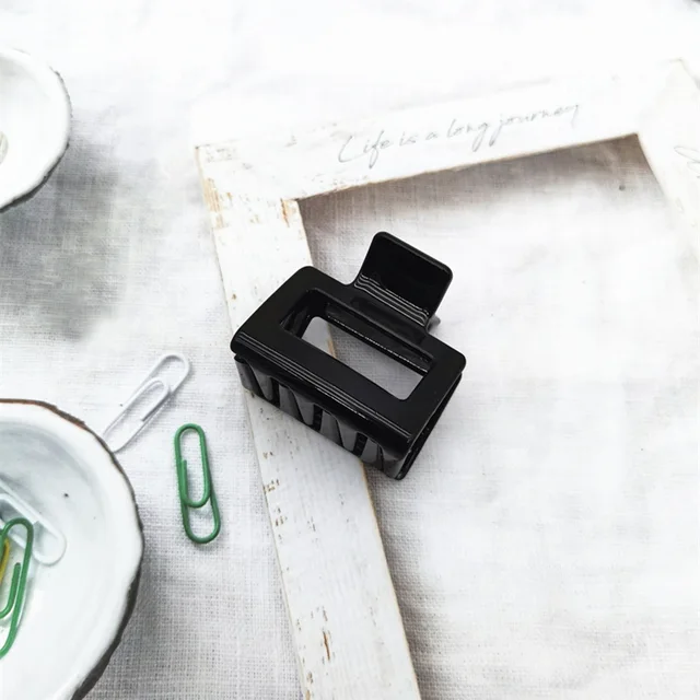 Korean Geometric Acetate Hair Claws Big Size Hair Crabs Clip 2021 Leopard Print Hair Clamps for Women Fashion Hair Accessories black