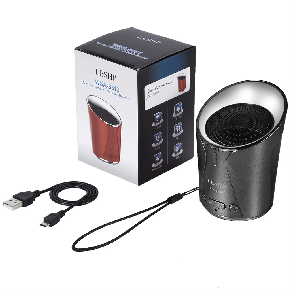 Bluetooth динамик мини беспроводной громкий динамик трещины светодиодный TF USB Сабвуфер bluetooth динамик s mp3 стерео аудио музыкальный плеер Горячая - Цвет: Серый