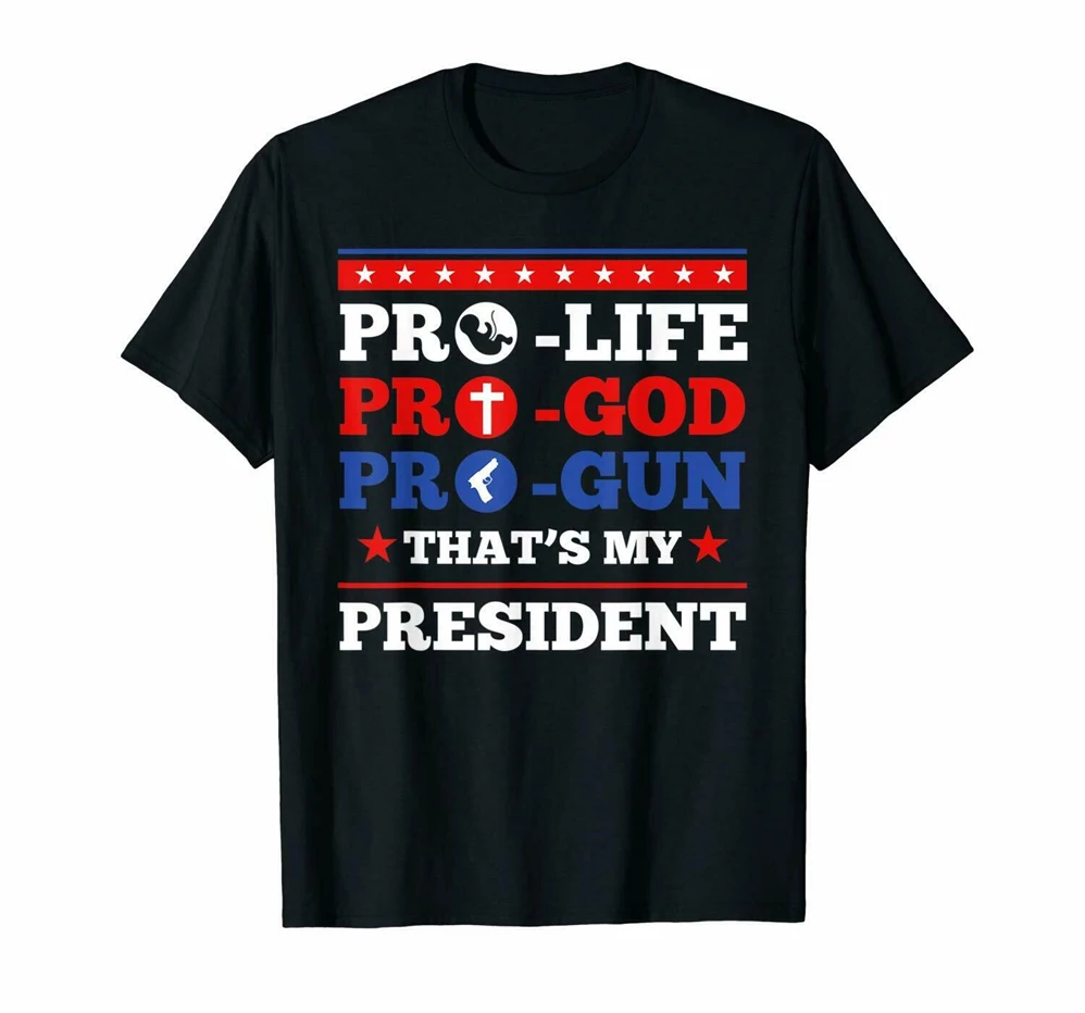 Черная рубашка Дональд Трамп 2020 Pro Life God Gun Us Men'S Trend 2019 футболка оверсайз |