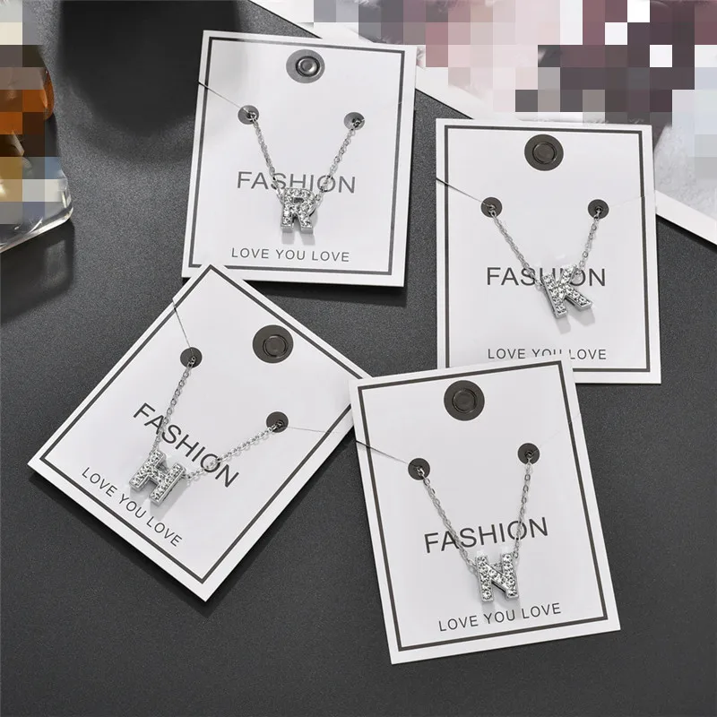 Женский чокер с подвеской в виде букв алфавита сверкающее ожерелье кулоном