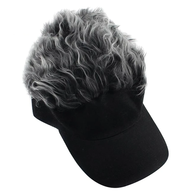 Hats Baseball-Hat Peaked-Cap Sun-Visor-Caps Unisex Fake-Hair-Wig-Letter Classic Novelty
