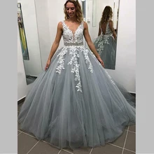 grey and silver wedding dresses