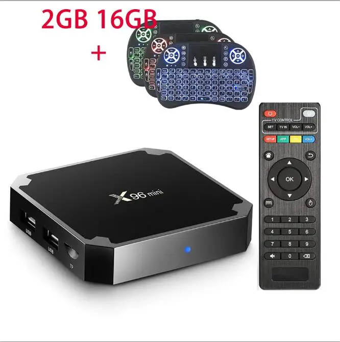 Amlogic S905W X96 Мини ТВ приставка 4k 2G 16G Android 7,1 Смарт ТВ приставка 4K HD 3D 2,4G WiFi h96 max X96 ТВ приставка Android - Цвет: 2GB 16GB i8backlignt