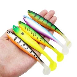 1PCS, T-tail Soft Fish 13cm/10g with Groove on The Back Rainbow Fish PVC Material Soft Simulation Lure Lure, Wobbler, Fake Lure