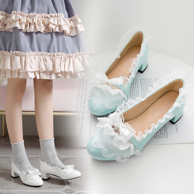 Оригинальная обувь loli Lolita Феи мяч на массивном каблуке лук Рест Гонг Чжу студенты
