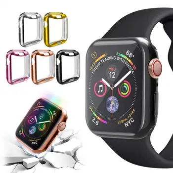 

Multicolor Silicone Watch Band Case proctive Cover Sport Strap Full Frame Soft Rubber Case high Cover for iwatch5 44MM