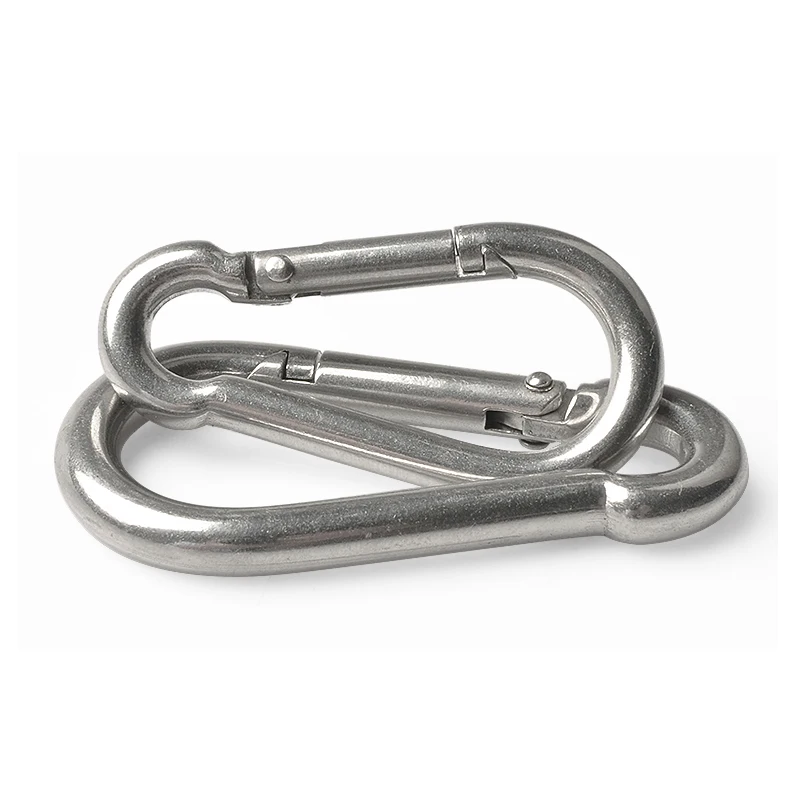 1 to 16 Pieces 304 Stainless Steel Carabiner D-Ring Key Chain Spring Carabiner Snap Clip Hook Camping Keyring Water Bottle Parts