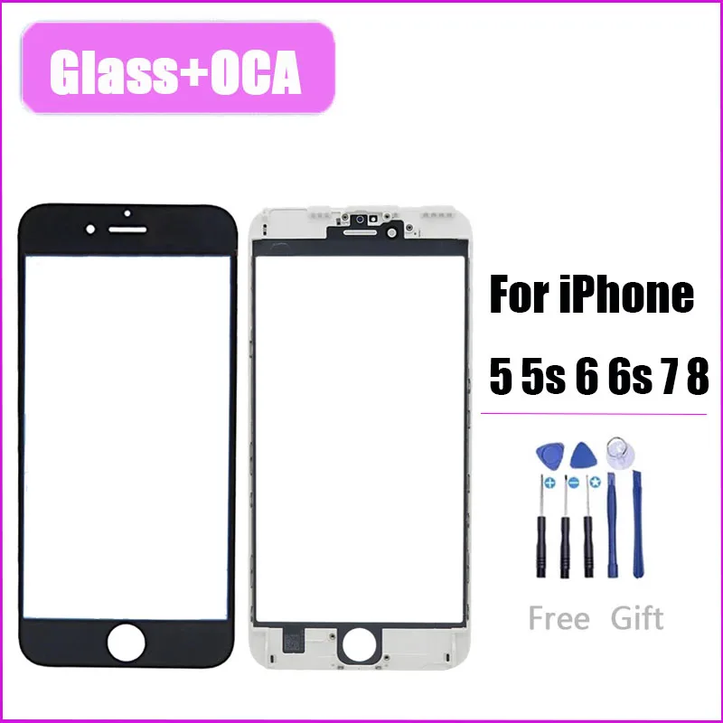 Внешнее стекло для iPhone 5 5s 6 6s plus 7 8 Plus ремонтные детали без дисплея только
