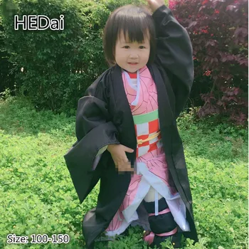 

Demon Slayer Kimetsu no Yaiba Kamado Nezuko Children's Cosplay Costume Anime Japanese Kimono