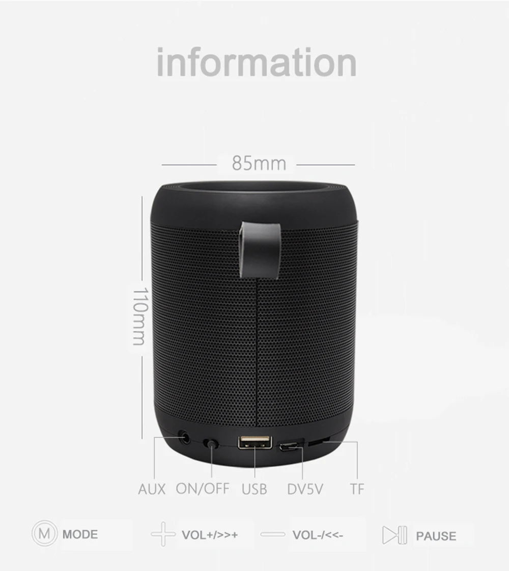 Мини портативный динамик s Bluetooth Колонка бас стерео беспроводной сабвуфер Handsfree TF карта AUX USB MP3 плеер для телефона ПК