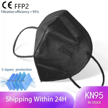 

6 Layers Black KN95 Mask Protection Masque Mask Anti Dust Pollution FFP2 mascarillas Respirator Protective Masks fast shipping