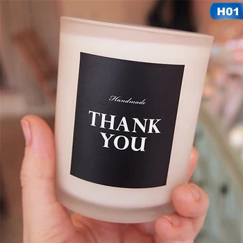 

10pcs Square Black Thank You Seal Stickers For DIY Handmade Product Label Sticker Paper Sticker Self-Adhesive