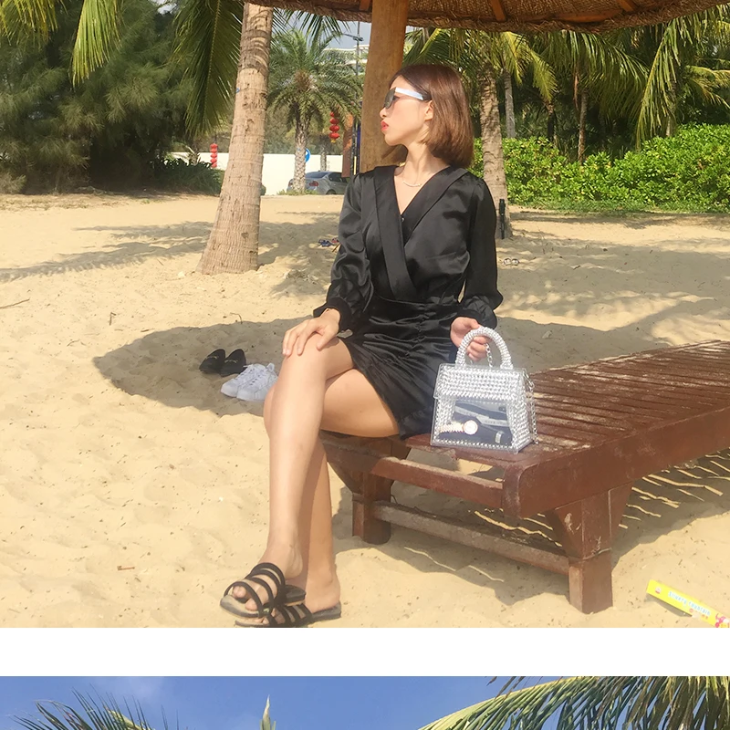 Роскошная акриловая прозрачная посылка Женская сумка через плечо диагональная пляжная ручная прозрачная сумка высокого качества для женщин