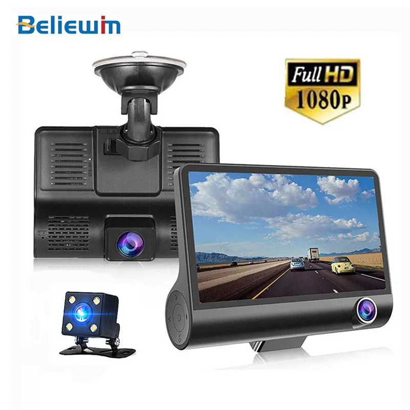 

4.0 Inch Car DVR 3 Cameras Dash Camera Dual Lens With Rearview Camera Video Recorder G-Sensor And Night vision Camcorder