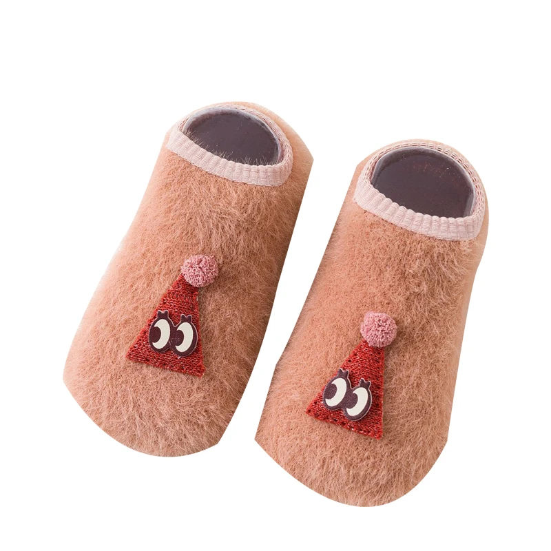 Зимние толстые махровые носки для малышей милые плюшевые теплые дышащие повседневные нескользящие носки-тапочки с рисунком для маленьких мальчиков и девочек