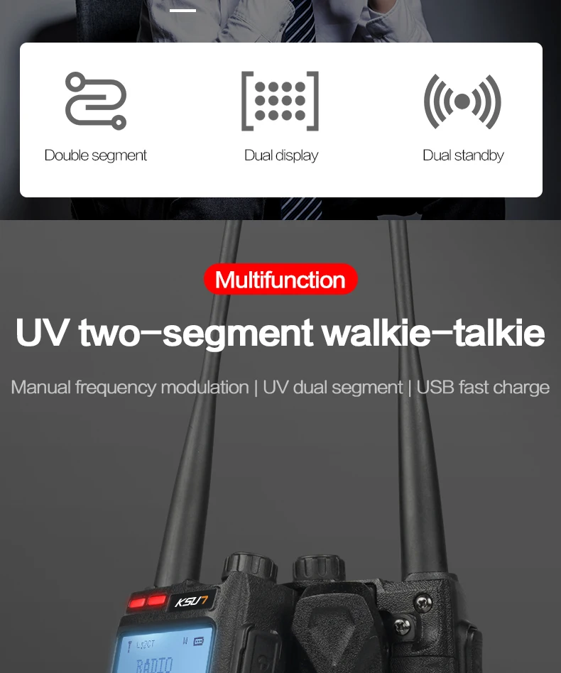 midland two way radios KSUN UV3D Walkie Talkie Professional CB Radio Station Two Way Radio Transceiver 8W VHF UHF Portable Hunting Ham Radio cheap walkie talkies