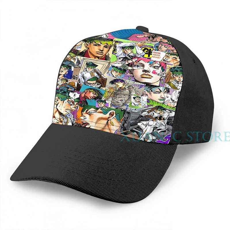JJBA-Rohan Kishibe-коллаж баскетбольная Кепка для мужчин и женщин модная одежда с принтом черная шляпа унисекс
