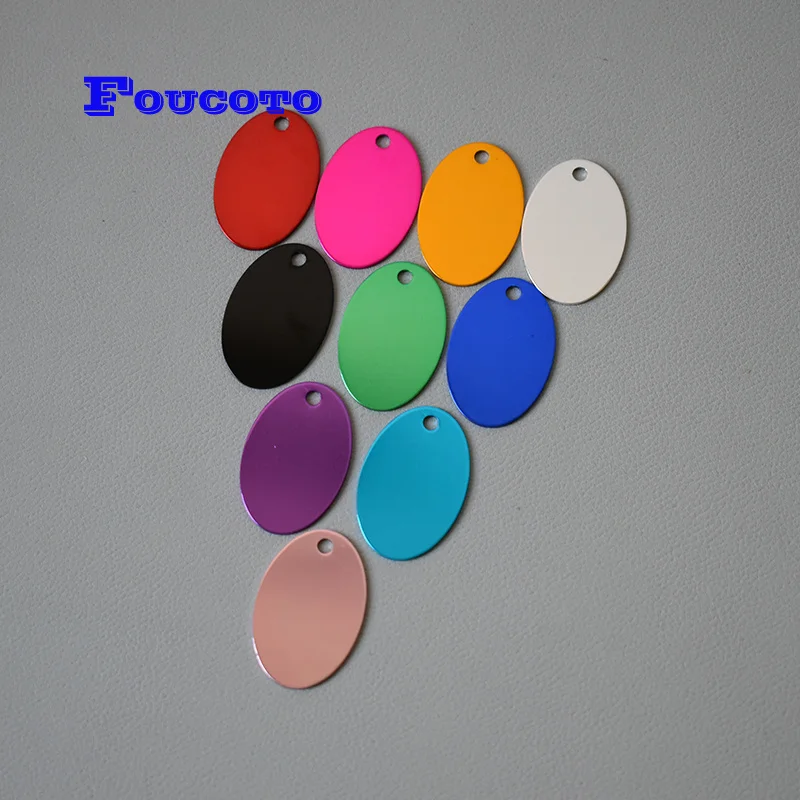 10pcs metal anti-lost id tags personalized aluminum dog id tags customized puppy name phone pendant pet necklace collar harness