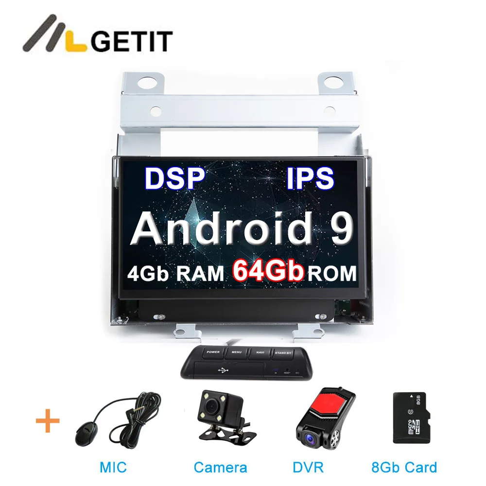 DSP ips 64G Автомобильный gps стерео Мультимедиа Радио Android 10 для Land Rover freelander 2 2007-2012 - Цвет: 4G CAM DVR SD DSP