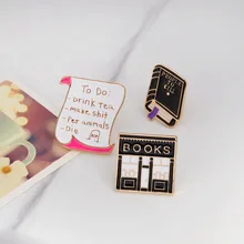 AliExpress стиль креативный книжный магазин прокрутка книга разговорная рамка капля масла брошка мультфильм аксессуары для одежды