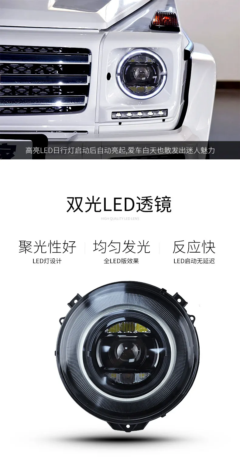 BeingWins автомобильный Стайлинг для Mercedes-Benz 2007- g-класс фары W463 G350 G500 G55 G63 переоборудование 19 стиль led поздравление большой G