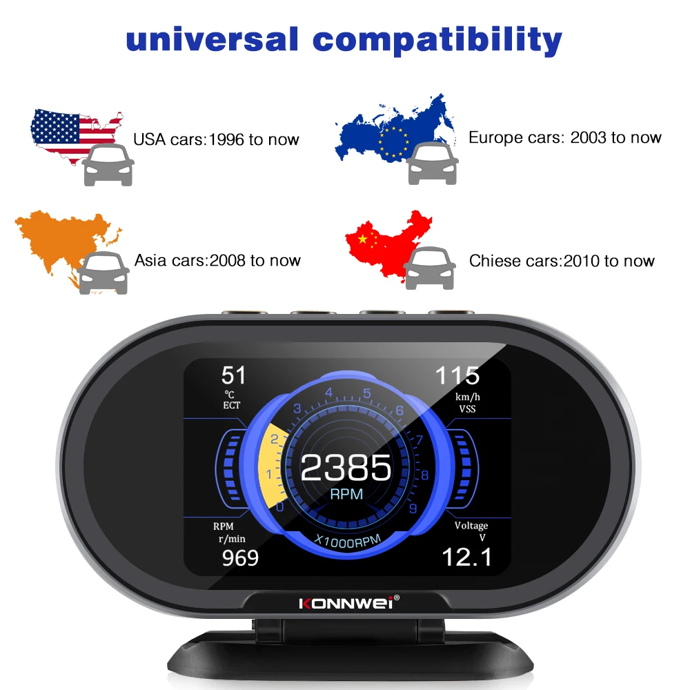 KONNWEI KW206 OBD2 º ǻ ڵ ڵ  ǻ ÷ OBD 2 ĳ,  Һ  