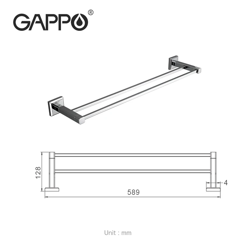 Вешалка для полотенец GAPPO G3809 двухслойная настенная вешалка из нержавеющей стали
