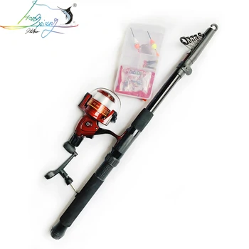 

Telescopic Fishing Rod Reel Combo Full Kit Fishing Rod Gear +Spinning Reel+ Line Lures Hooks with Bag for vara de pesca
