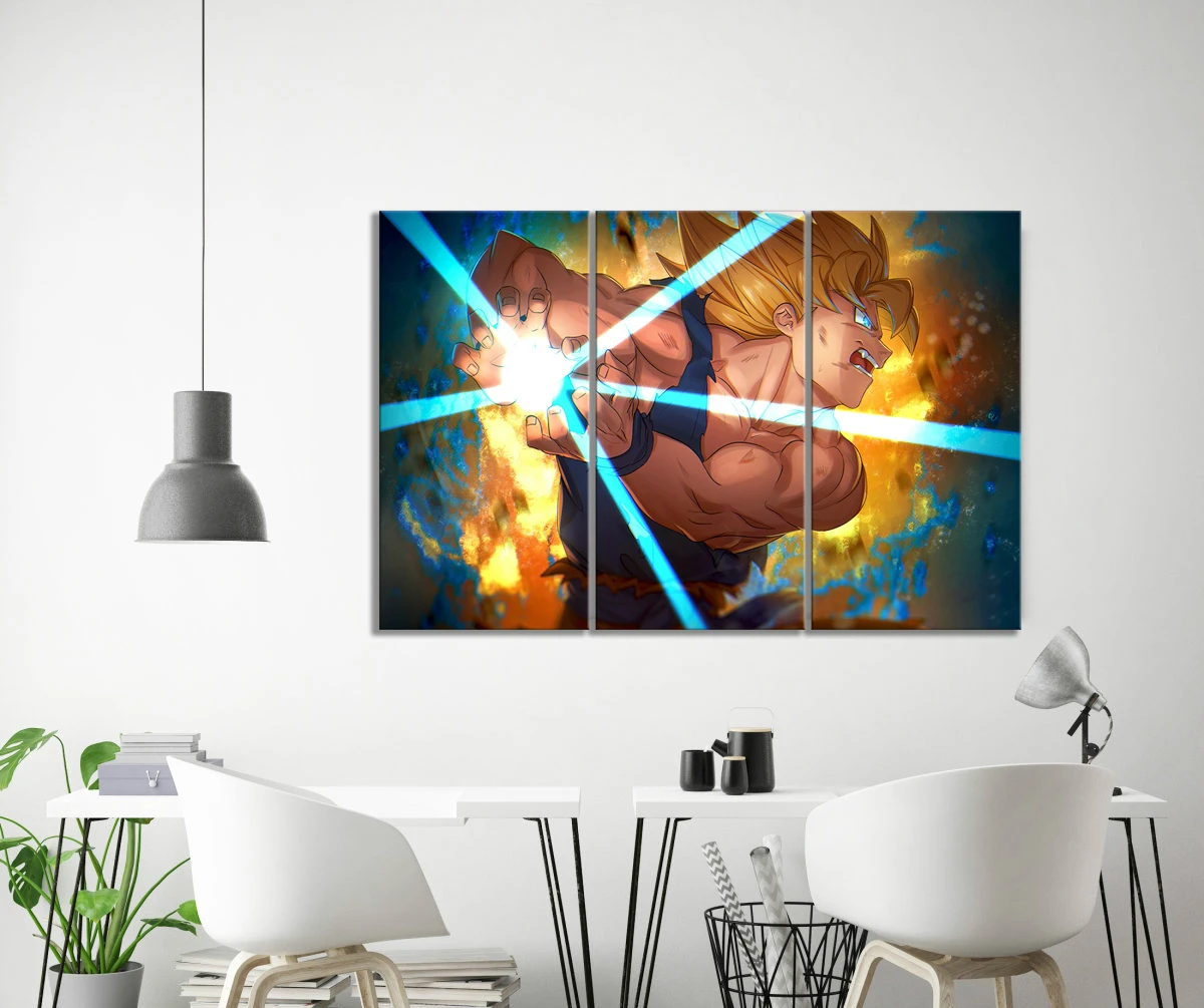 

Creative Bedroom Wall Decor Paintings Dragon Ball Z Goku Anime Poster Wall Sticker Frameless Paintings Wall Art Home Decor