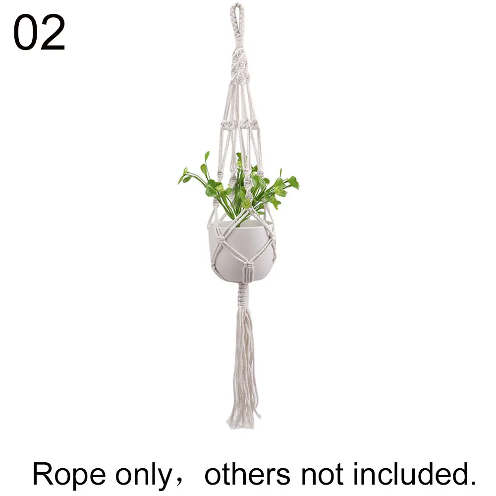 Garden Handmade flower Holder Basket Cotton Hanging Plant Flower Pot Rope Bonsai decoration garden Hanger