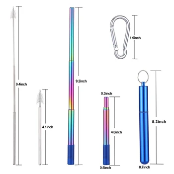 

Portable Colorful Reusable Drinking Straw High Quality Stainless Steel Metal Straw with Cleaner Brush For Mugs #5