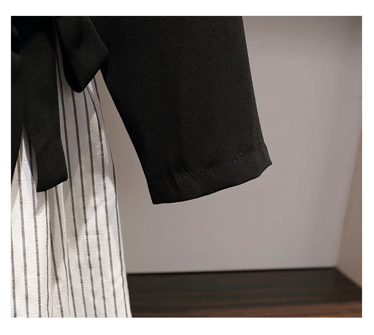 XL-5XL плюс размер женское элегантное деформационное платье осень Мода v-образный вырез длинный рукав лоскутное Полосатое асимметричное женское платье
