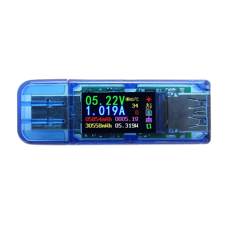  At34 Usb 3.0 Color Lcd Voltmeter Ammeter Voltage Current Meter Multimeter Battery Charge Power Bank