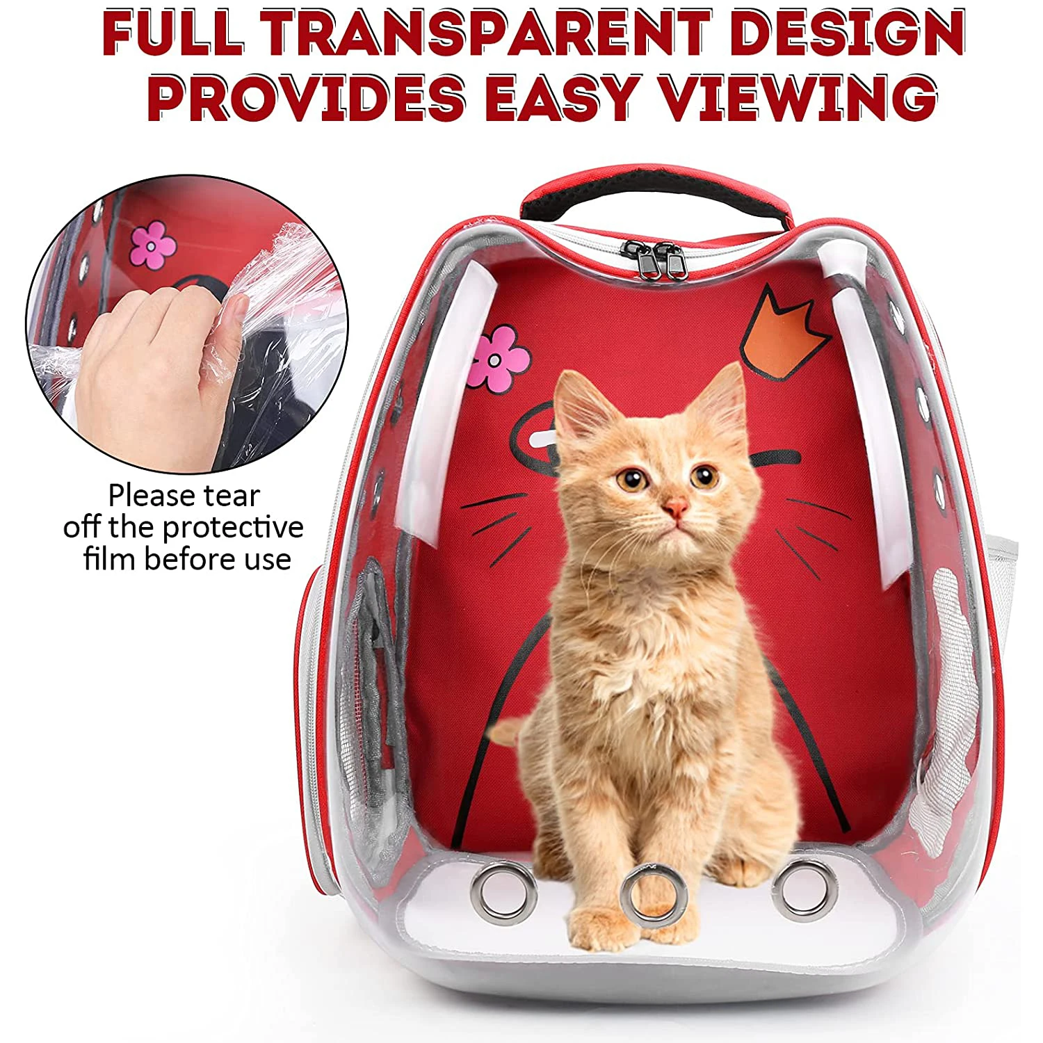 Cat Carrier Backpack Large Transparent Bubble Pet Bag Portable Ventilated  Carry for Small Dog Airline Approved Waterproof - AliExpress