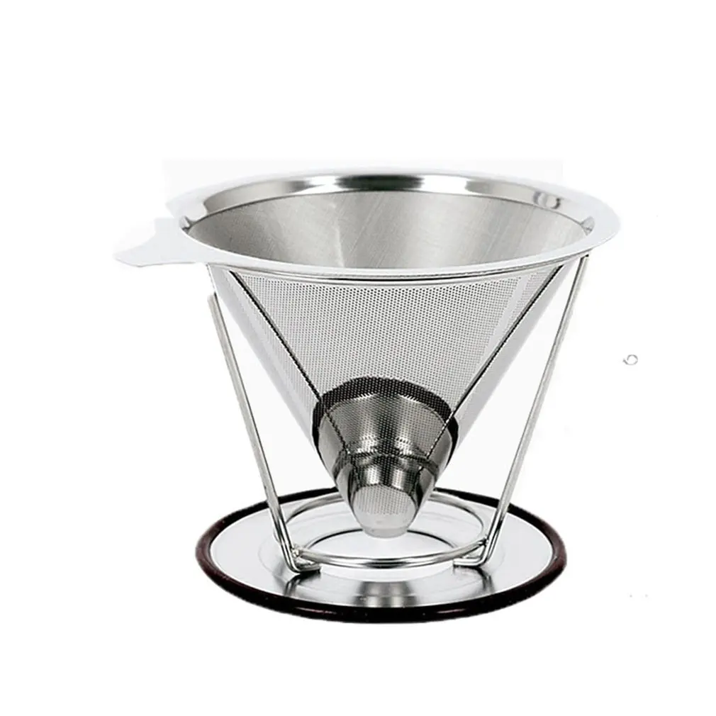 

Coffee Maker Accessories Stainless Steel Reusable Cone-Style Kitchen Gadgets Coffee Filter Handmade Kitchenware 1 pcs