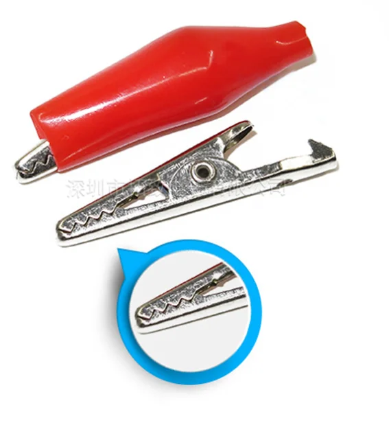 28MM 35MM 45MM Metal Alligator Clip Crocodile Electrical Clamp Testing Probe Meter Black Red with Plastic Boot 10pcs