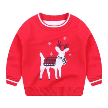 

New Children's Sweaters for Baby Girls Autumn Winter Deer Girls Christmas Clothing Children Sweaters