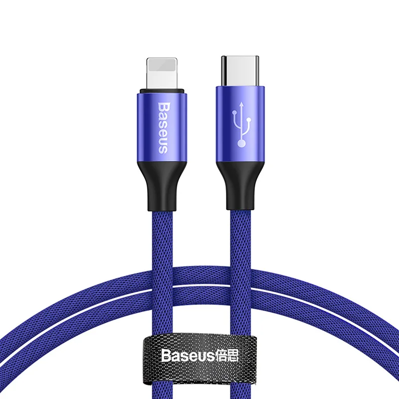 usb c к Lightning Кабель для iPhone 11 pro xs max xr 8 7 6s plus 5S ipad зарядное устройство pd Быстрая зарядка 90 градусов 2 м 18 Вт - Цвет: Standard Blue