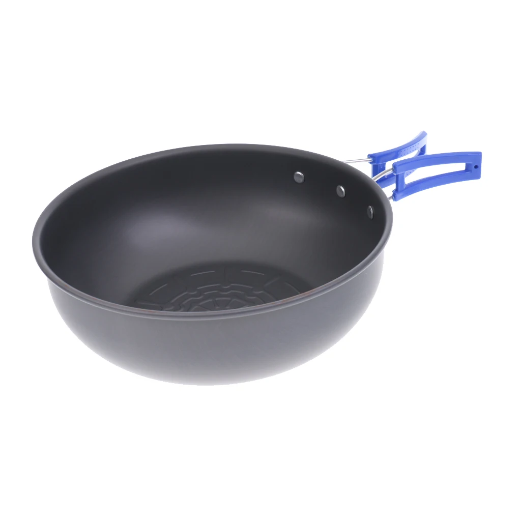 Hard Anodised Aluminum Frying Pan With Folding Handle Backpacking Cookware