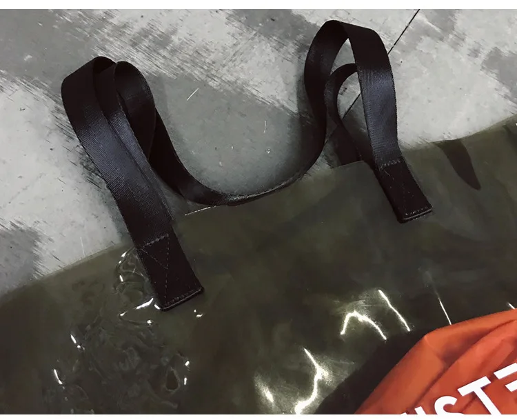 2021 Transparent PVC Handbag beach Shoulder bag Women New Trend Tote Hot Sale Jelly Color Plastic Clear Bag Large capacity
