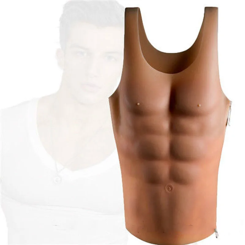 Hunk Chest Muscle Man Silicone Fake Chest Muscle charming Pectoralis 2019 New 1750g