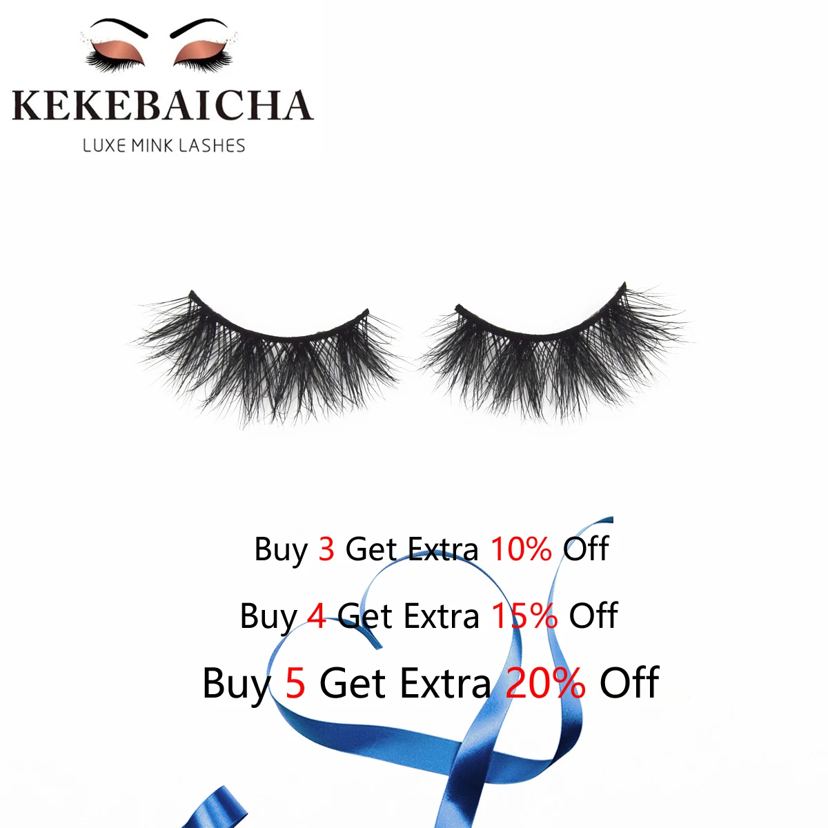 

KEKEBAICHA mink lashes medium volume mink lashes ultra fluffy eye lashes handmade reusable false eyelash makeup mink eyelashes