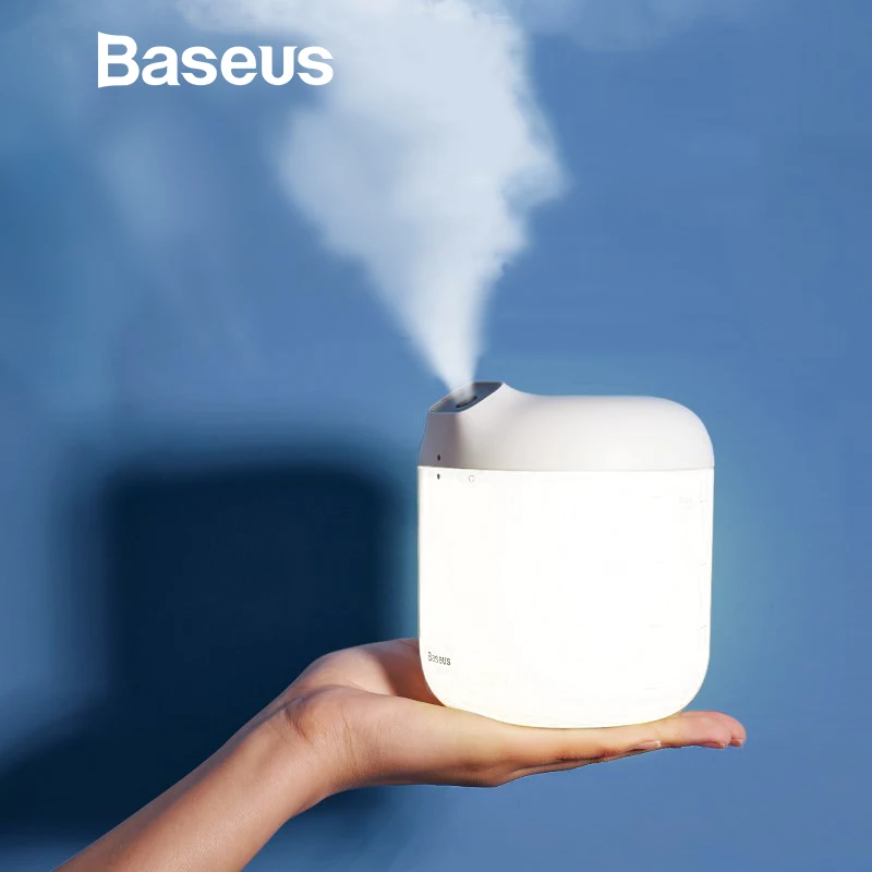 Billige Baseus Luftbefeuchter Air Diffusor Difusor Für Home Office 600 ml Große Kapazität Luftbefeuchter Humidificador Mit LED Lampe