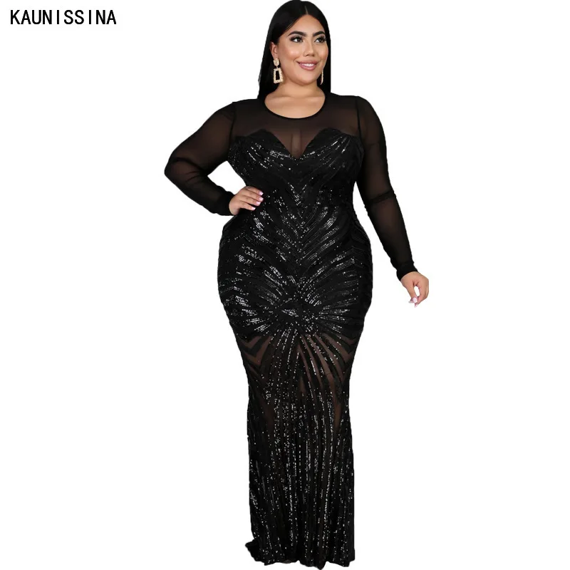 

Plus Size Evening Dresses Sequined Dress Burgundy Black Party Gowns Women Backless Oversized Long Sexy Formal Prom Dresses